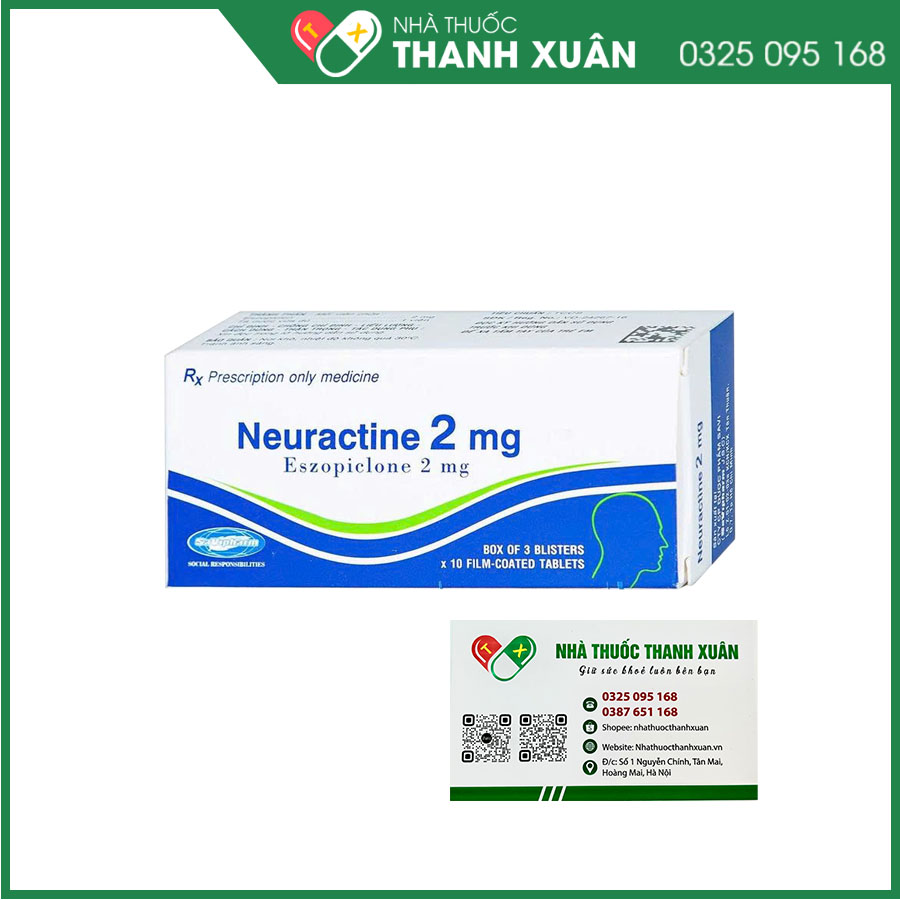 Neuractine 2mg thuốc điều trị triệu chứng mất ngủ